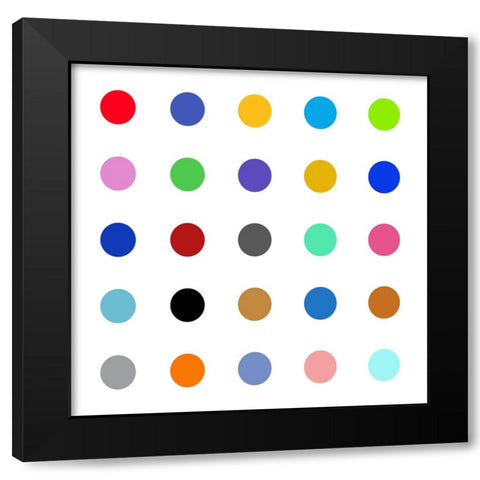 Circle Five Multicolor Black Modern Wood Framed Art Print with Double Matting by Langdon, Karl