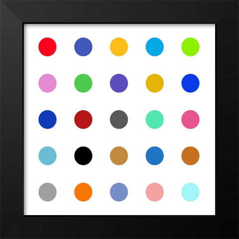 Circle Five Multicolor Black Modern Wood Framed Art Print by Langdon, Karl