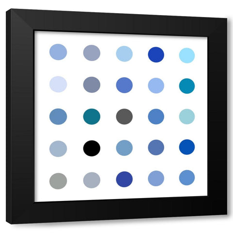 Circle Five Blue Black Modern Wood Framed Art Print by Langdon, Karl