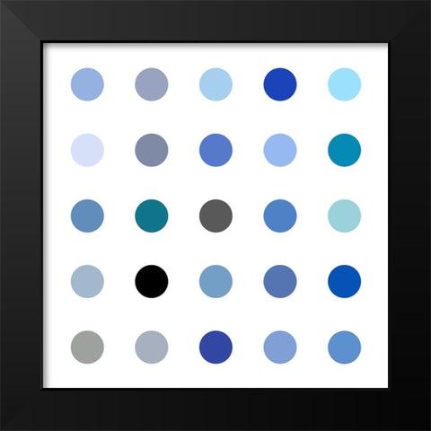 Circle Five Blue Black Modern Wood Framed Art Print by Langdon, Karl