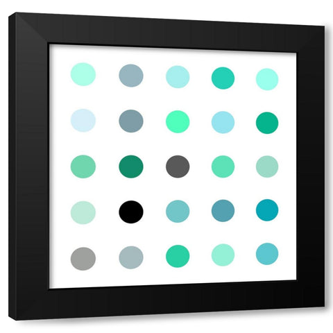 Circle Five Green Black Modern Wood Framed Art Print by Langdon, Karl