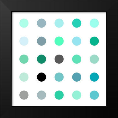 Circle Five Green Black Modern Wood Framed Art Print by Langdon, Karl