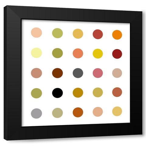 Circle Five Earth Tones Black Modern Wood Framed Art Print by Langdon, Karl