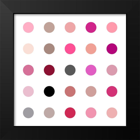 Circle Five Pink Blush Black Modern Wood Framed Art Print by Langdon, Karl