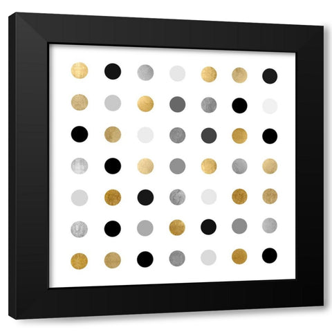 Circle Seven Gold Silver Black Modern Wood Framed Art Print by Langdon, Karl