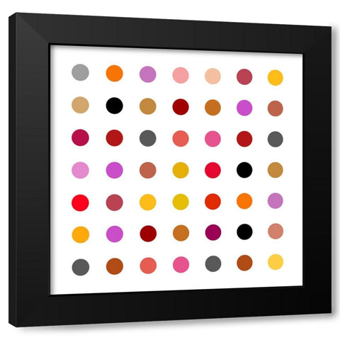 Circle Seven Red Mix Black Modern Wood Framed Art Print by Langdon, Karl