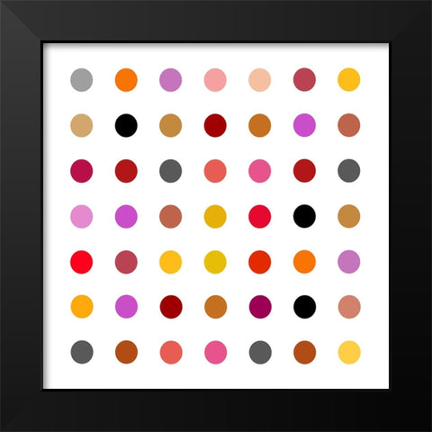 Circle Seven Red Mix Black Modern Wood Framed Art Print by Langdon, Karl