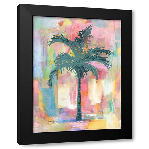 Abstract Green Palm Black Modern Wood Framed Art Print with Double Matting by Blake, Madeline