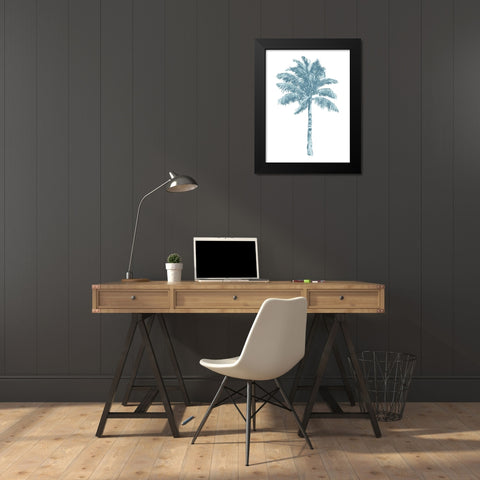 Palm Aqua I Black Modern Wood Framed Art Print by Blake, Madeline