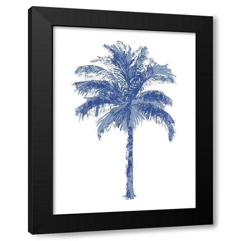 Palm Blue II Black Modern Wood Framed Art Print with Double Matting by Blake, Madeline