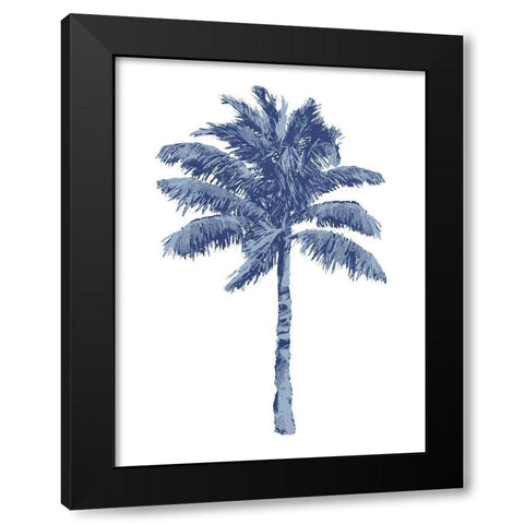 Palm Blue I Black Modern Wood Framed Art Print with Double Matting by Blake, Madeline