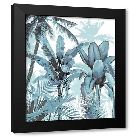 Palm Forest Blue I Black Modern Wood Framed Art Print with Double Matting by Blake, Madeline