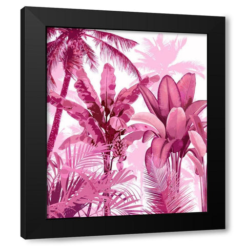 Palm Forest Pink I Black Modern Wood Framed Art Print with Double Matting by Blake, Madeline
