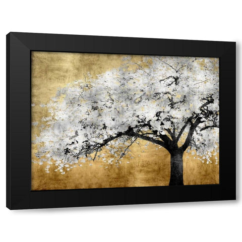Silver Blossoms Black Modern Wood Framed Art Print by Bennett, Kate