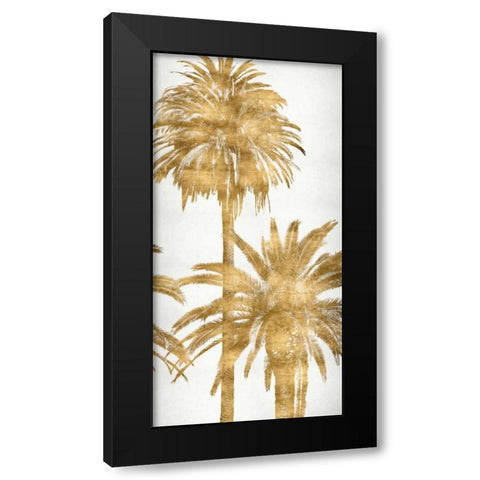 Golden Palms Panel IV Black Modern Wood Framed Art Print by Bennett, Kate