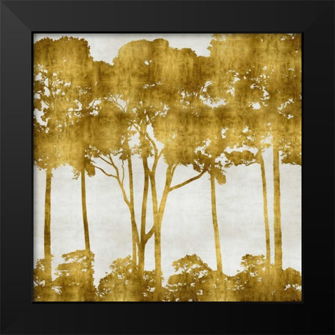 Tree Lined In Gold I Black Modern Wood Framed Art Print by Bennett, Kate