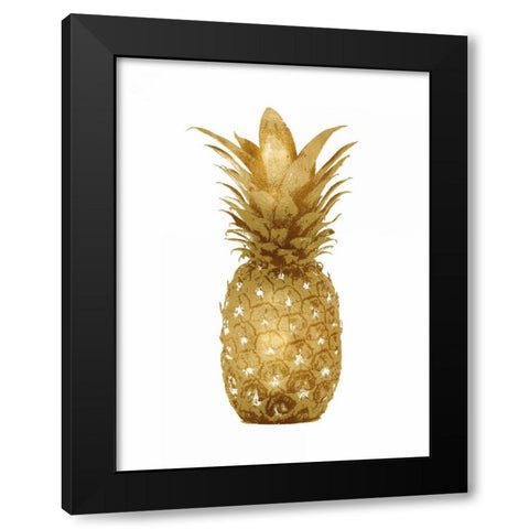 Gold Pineapple I Black Modern Wood Framed Art Print with Double Matting by Bennett, Kate