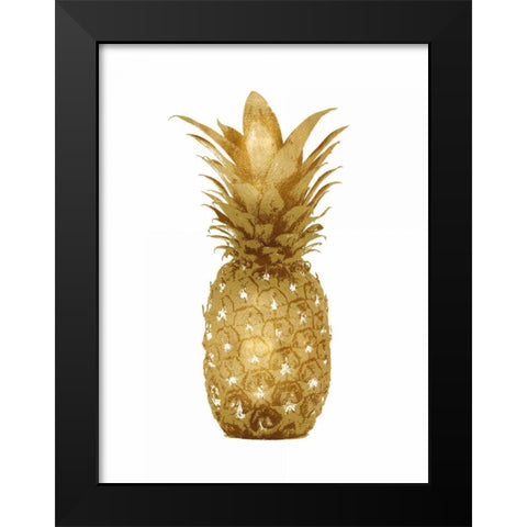 Gold Pineapple I Black Modern Wood Framed Art Print by Bennett, Kate