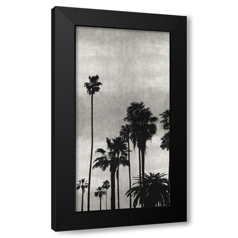Palm Silhouette on Silver II Black Modern Wood Framed Art Print with Double Matting by Bennett, Kate