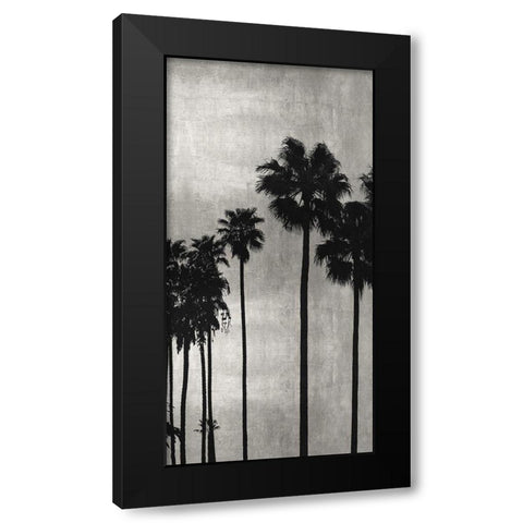 Palm Silhouette on Silver III Black Modern Wood Framed Art Print with Double Matting by Bennett, Kate