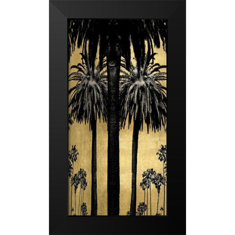 Palms with Gold I Black Modern Wood Framed Art Print by Bennett, Kate