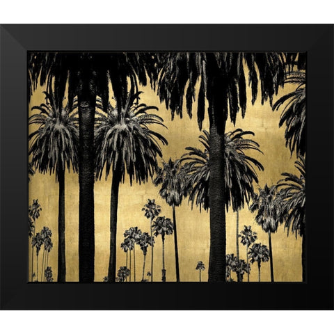 Palms on Gold Black Modern Wood Framed Art Print by Bennett, Kate