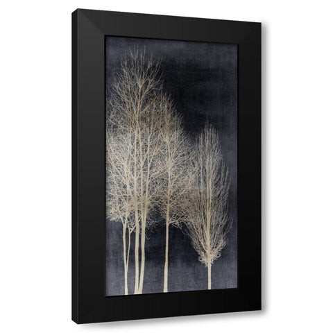 Silver Tree Silhoutte I Black Modern Wood Framed Art Print by Bennett, Kate