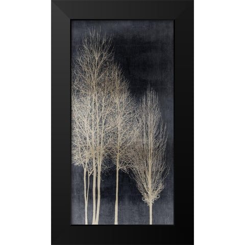 Silver Tree Silhoutte I Black Modern Wood Framed Art Print by Bennett, Kate