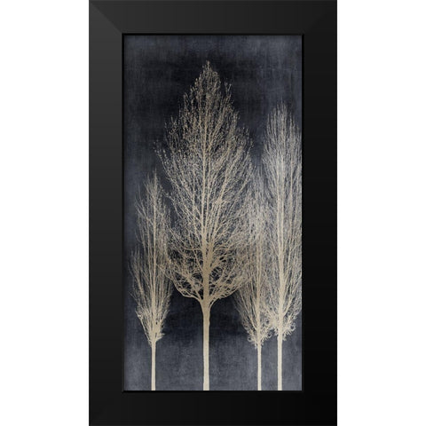 Silver Tree Silhoutte II Black Modern Wood Framed Art Print by Bennett, Kate