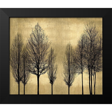 Trees on Gold  Black Modern Wood Framed Art Print by Bennett, Kate
