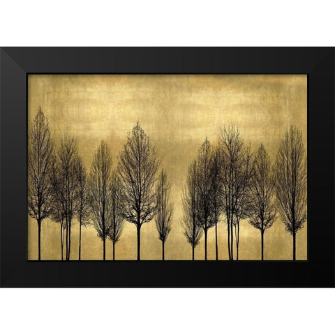 Tree Line on Gold Black Modern Wood Framed Art Print by Bennett, Kate