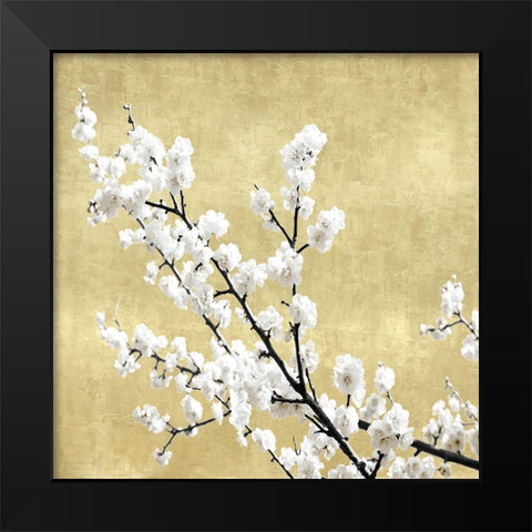 Blossoms on Gold I Black Modern Wood Framed Art Print by Bennett, Kate