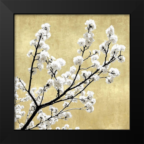 Blossoms on Gold II Black Modern Wood Framed Art Print by Bennett, Kate