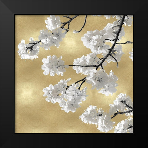 Blossoms on Gold IV Black Modern Wood Framed Art Print by Bennett, Kate