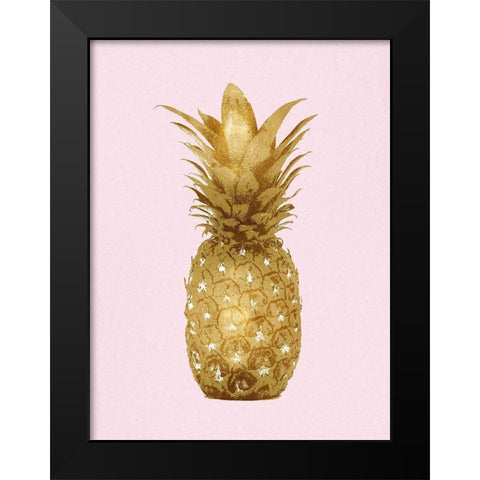 Pineapple Gold on Pink II Black Modern Wood Framed Art Print by Bennett, Kate