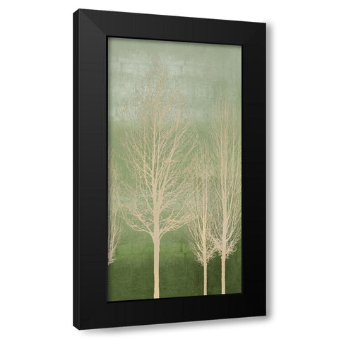 Trees on Green Panel II Black Modern Wood Framed Art Print by Bennett, Kate