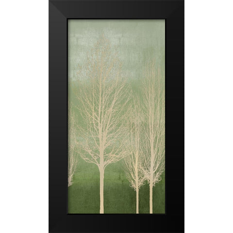 Trees on Green Panel II Black Modern Wood Framed Art Print by Bennett, Kate