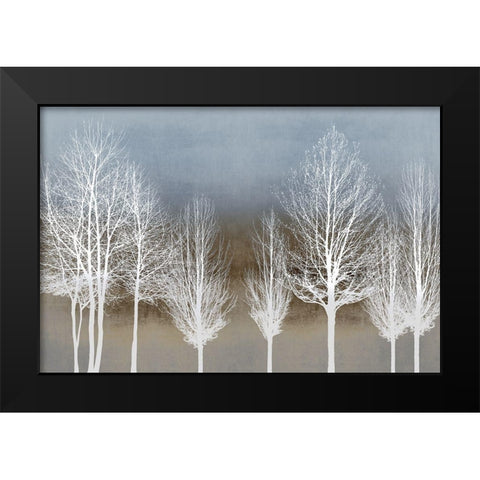 Trees on Brown and Blue Black Modern Wood Framed Art Print by Bennett, Kate