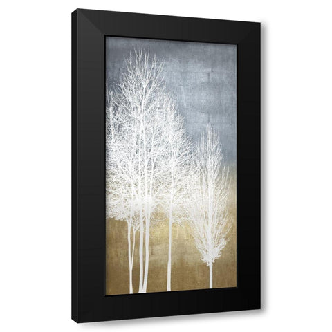 Trees on Gold Panel I Black Modern Wood Framed Art Print with Double Matting by Bennett, Kate