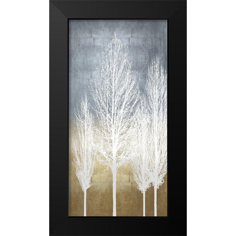 Trees on Gold Panel II Black Modern Wood Framed Art Print by Bennett, Kate