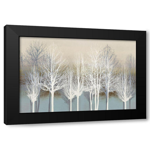 Trees on Aqua Black Modern Wood Framed Art Print by Bennett, Kate