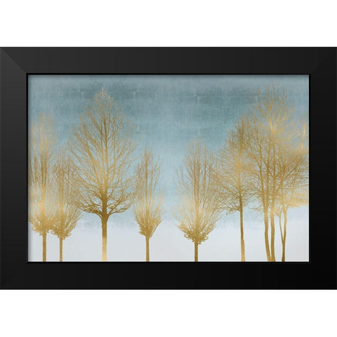 Gold Forest on Aqua Black Modern Wood Framed Art Print by Bennett, Kate