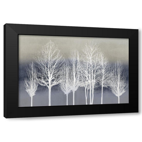 Trees on Blue Black Modern Wood Framed Art Print by Bennett, Kate