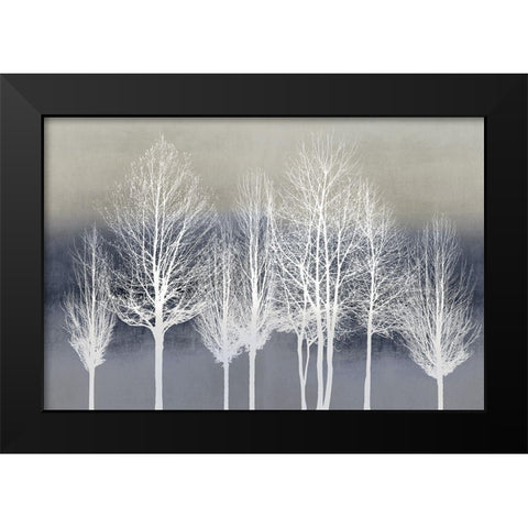 Trees on Blue Black Modern Wood Framed Art Print by Bennett, Kate