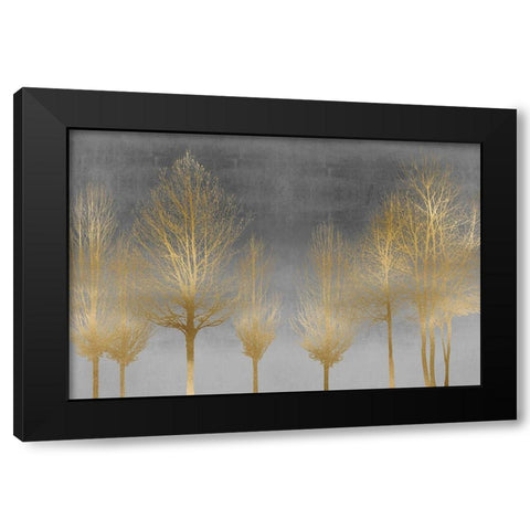 Gold Forest on Gray Black Modern Wood Framed Art Print with Double Matting by Bennett, Kate