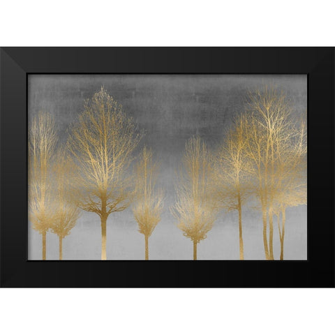 Gold Forest on Gray Black Modern Wood Framed Art Print by Bennett, Kate