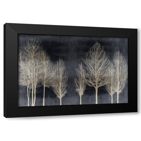 Trees on Dark Gray Black Modern Wood Framed Art Print with Double Matting by Bennett, Kate