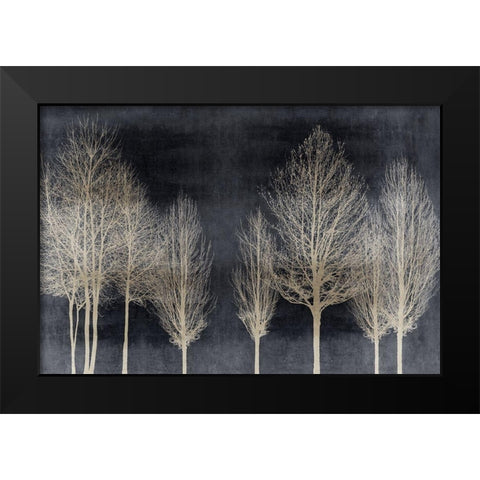 Trees on Dark Gray Black Modern Wood Framed Art Print by Bennett, Kate