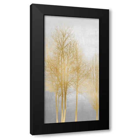 Gold Tree Panel II Black Modern Wood Framed Art Print by Bennett, Kate