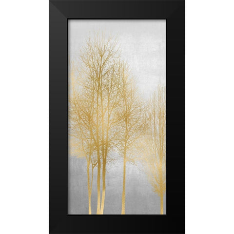 Gold Tree Panel II Black Modern Wood Framed Art Print by Bennett, Kate